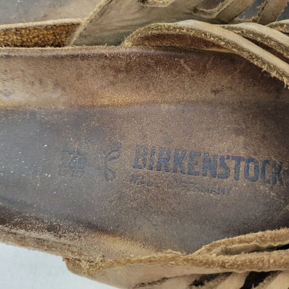 Birkenstock Size US 9/ EU 40 Grenada Brown Leather Suede Buckle Sandals Women's - Picture 6 of 12